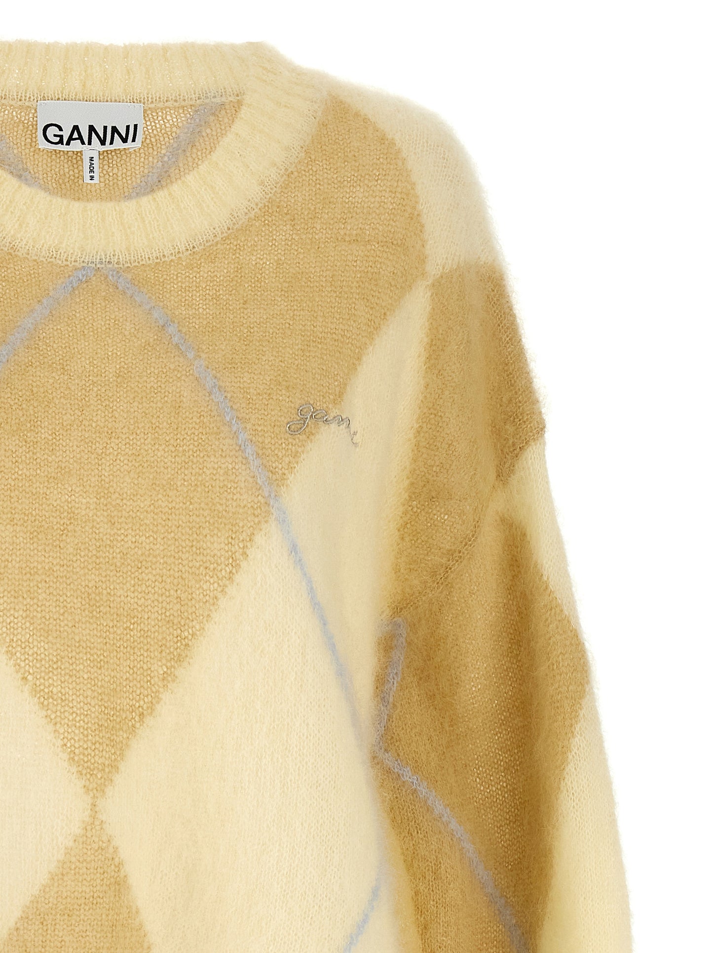 Logo embroidery diamond sweater Sweater, cardigans