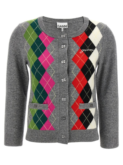 'Grey Check' cardigan Sweater, cardigans