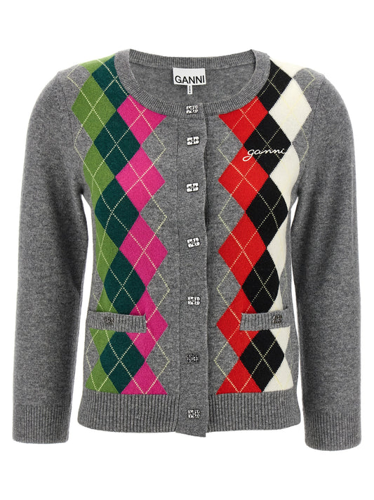 'Grey Check' cardigan Sweater, cardigans