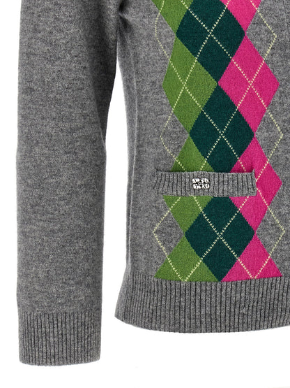'Grey Check' cardigan Sweater, cardigans