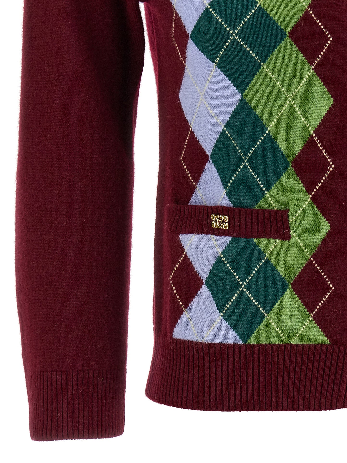 'Burgundy Check' cardigan Sweater, cardigans