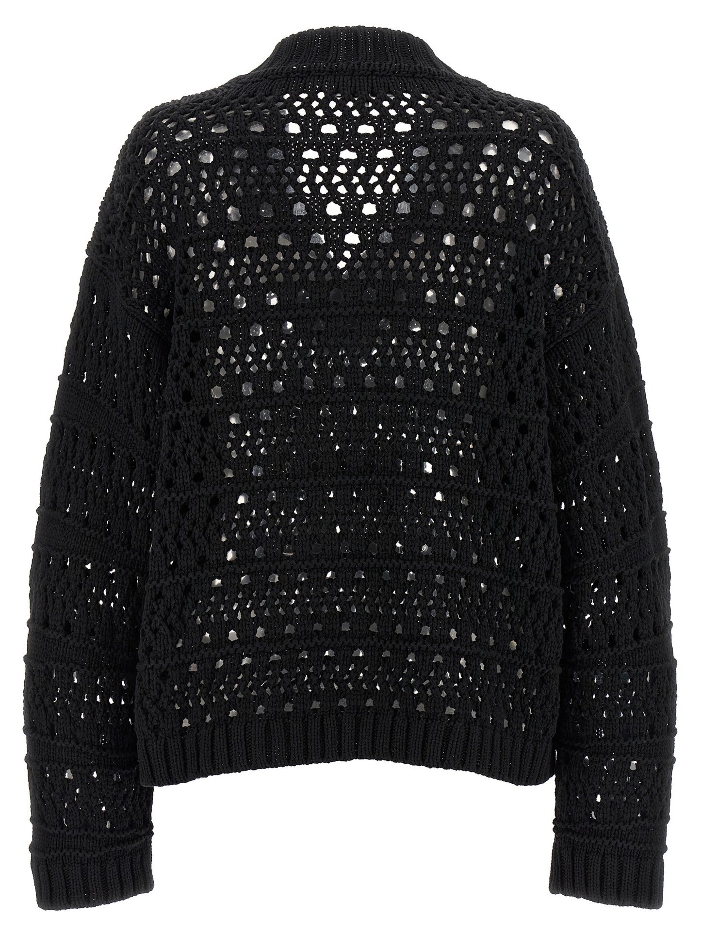 'Black Crochet V-neck' sweater Sweater, cardigans