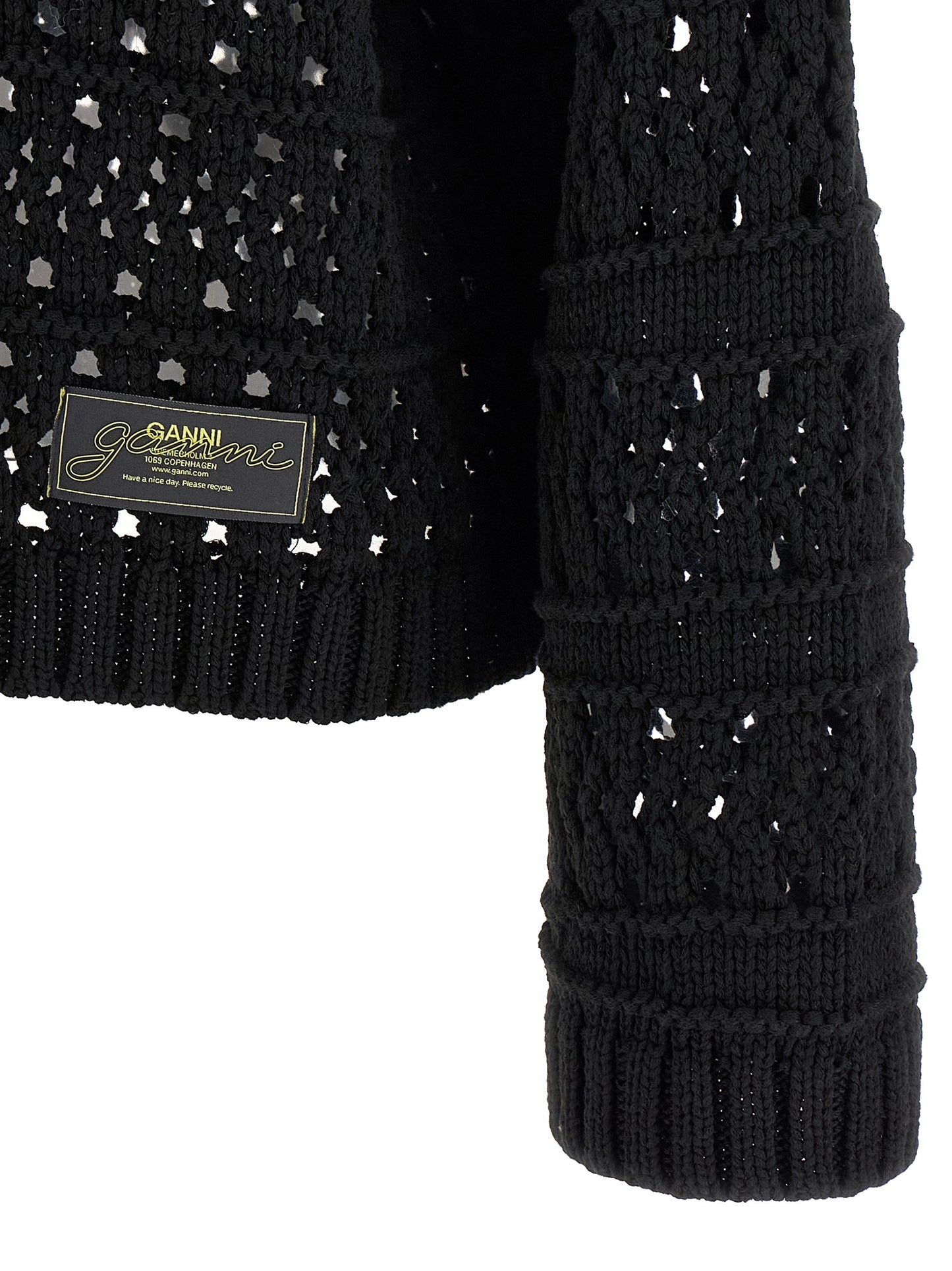 'Black Crochet V-neck' sweater Sweater, cardigans