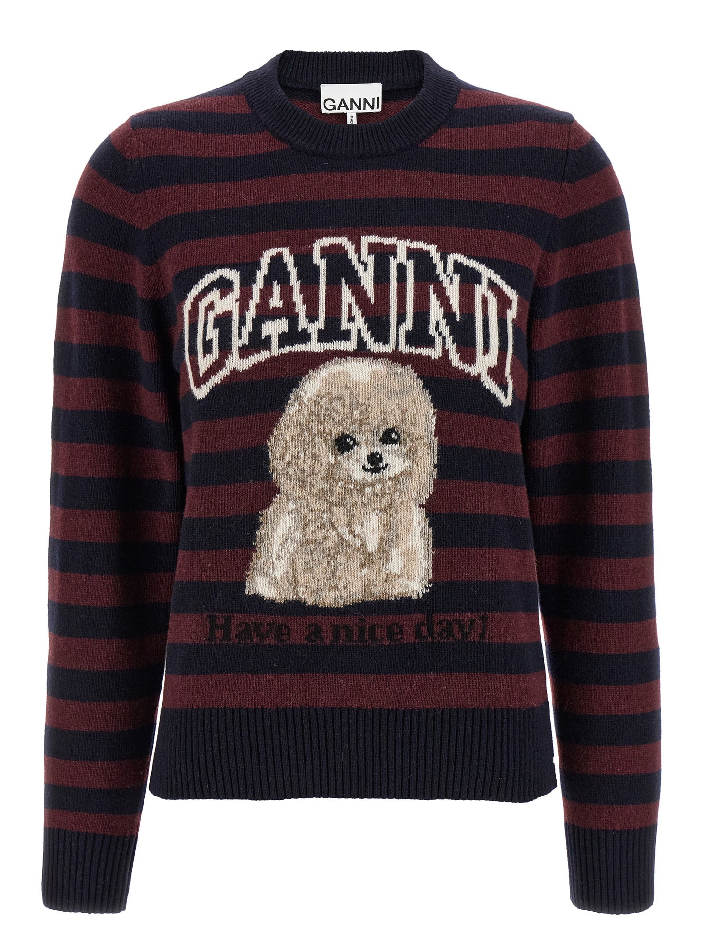 'Graphic Wool Mix Poodle Stripe' sweater Sweater, cardigans