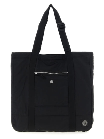 Logo patch shopping bag Tote bag