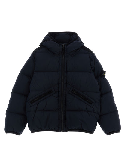 Logo patch hooded down jacket Down jacket, Parka, Casual jackets
