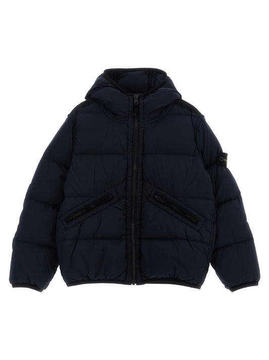Logo patch hooded down jacket Down jacket, Parka, Casual jackets