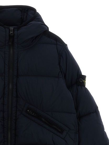 Logo patch hooded down jacket Down jacket, Parka, Casual jackets