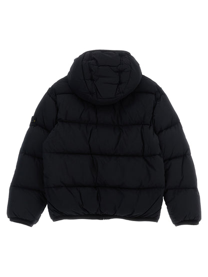 Logo patch hooded down jacket Down jacket, Parka, Casual jackets