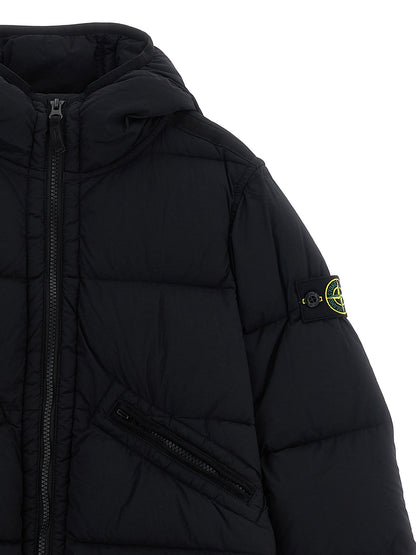 Logo patch hooded down jacket Down jacket, Parka, Casual jackets