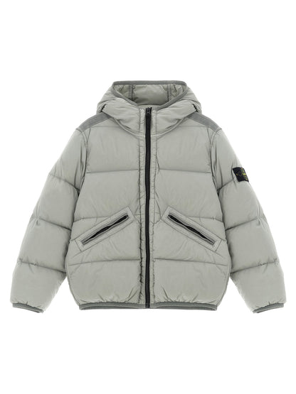 Logo patch hooded down jacket Down jacket, Parka, Casual jackets