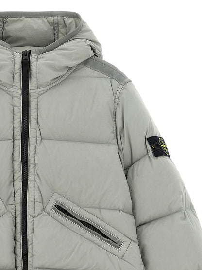 Logo patch hooded down jacket Down jacket, Parka, Casual jackets