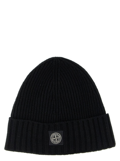 Logo patch beanie Hats