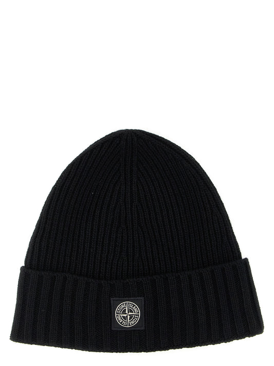 Logo patch beanie Hats