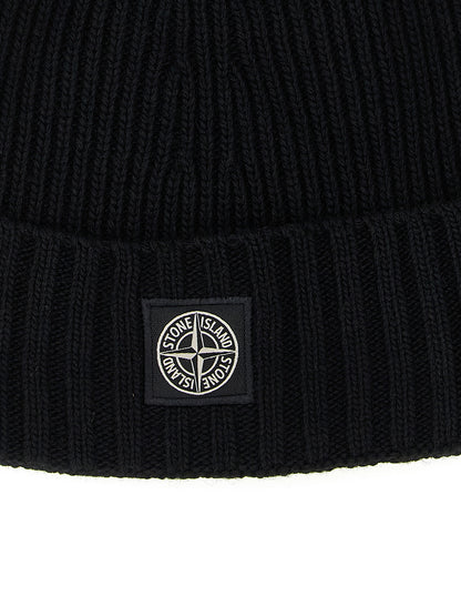 Logo patch beanie Hats