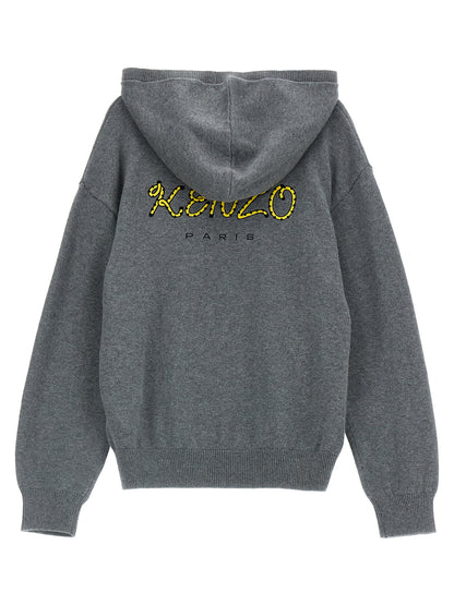 Logo embroidery hooded sweater Sweater, cardigans