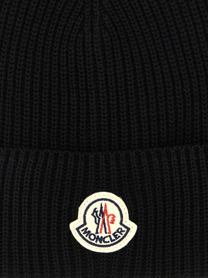 Logo patch beanie Hats