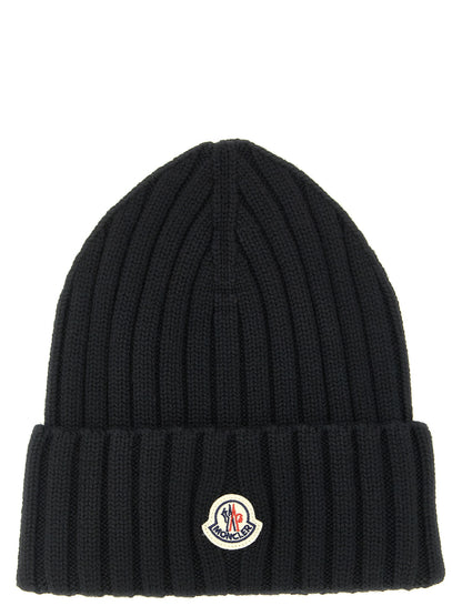 Logo patch beanie Hats