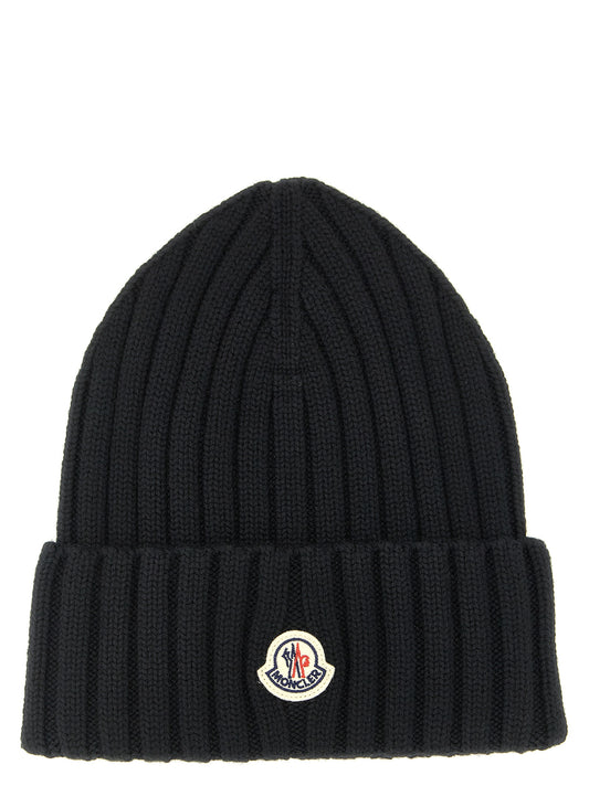 Logo patch beanie Hats