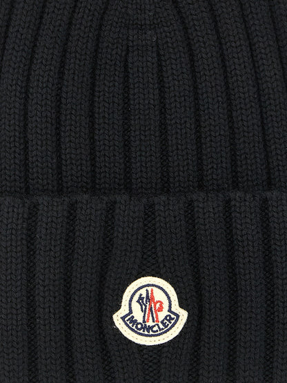 Logo patch beanie Hats