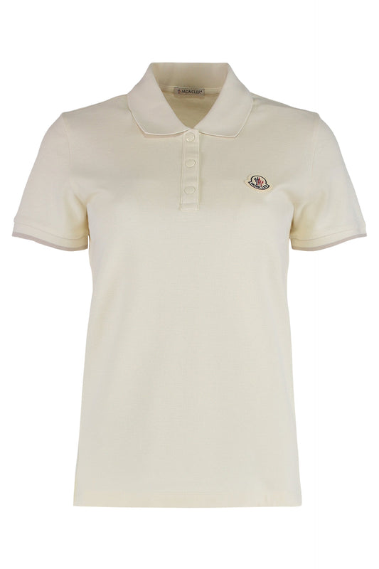 Moncler Pique cotton polo with logo