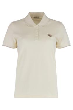 Moncler Pique cotton polo with logo