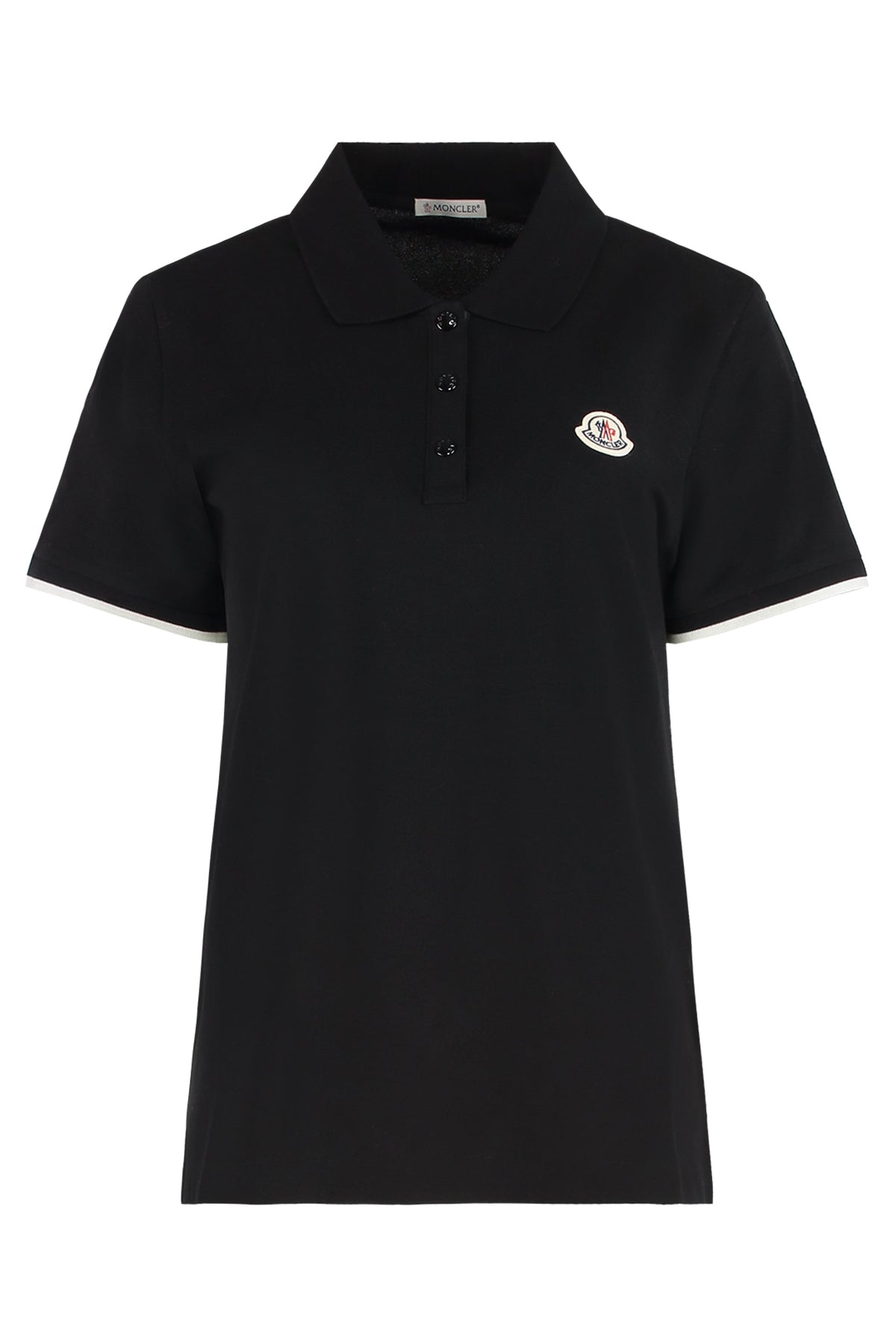 Moncler Pique cotton polo with logo