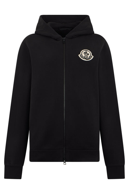Moncler Hoodie in cotton with zip and hood