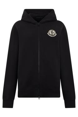 Moncler Hoodie in cotton with zip and hood