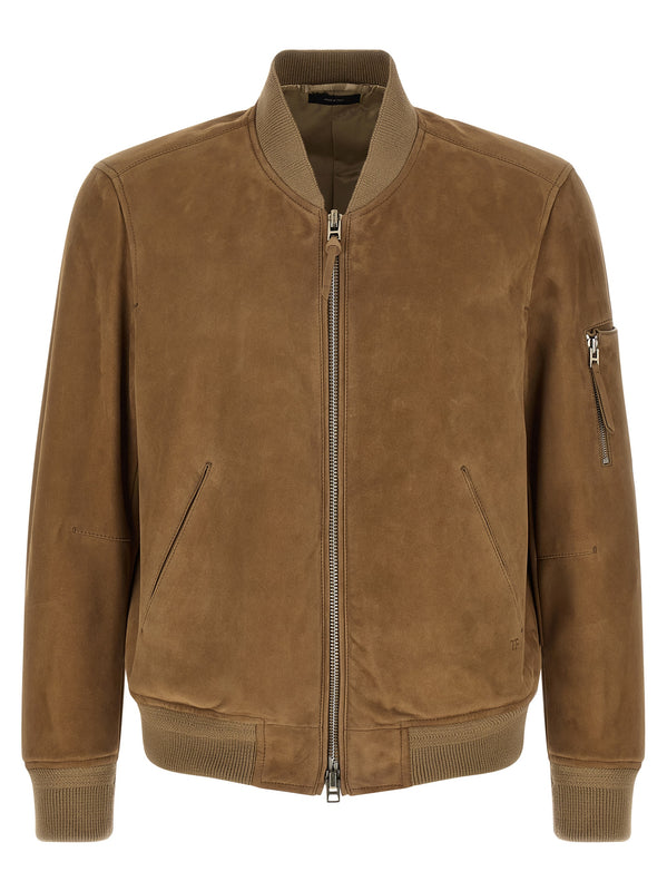 Suede bomber jacket Down jacket, Parka, Casual jackets