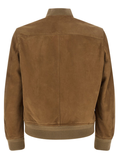 Suede bomber jacket Down jacket, Parka, Casual jackets