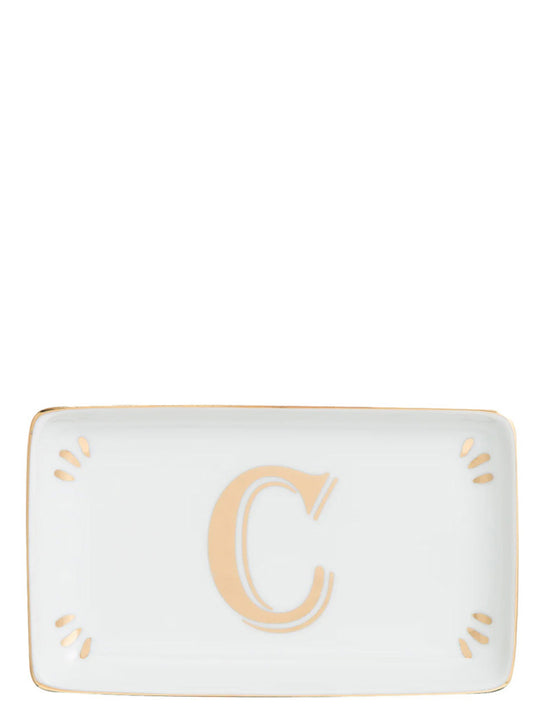 Rectangular letter 'C' valet tray Empty pocket accessories