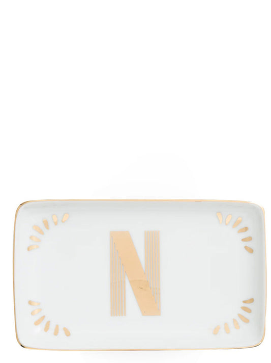 Rectangular letter 'N' valet tray Empty pocket accessories