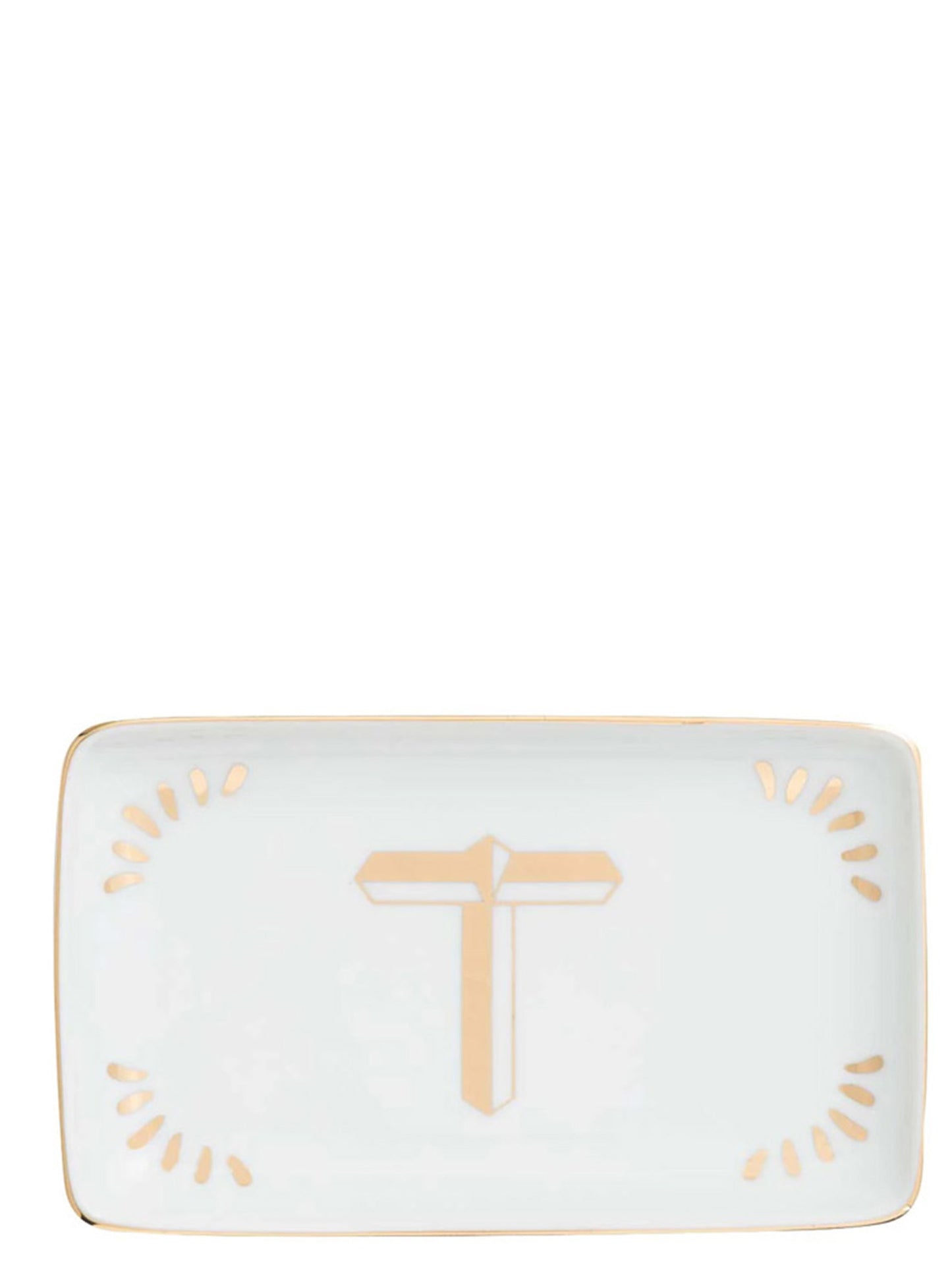 Rectangular letter 'T' valet tray Empty pocket accessories