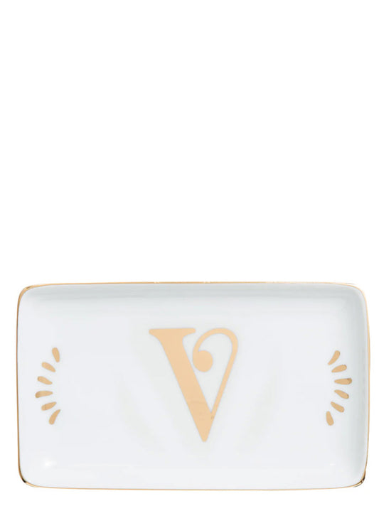 Rectangular letter 'V' valet tray Empty pocket accessories