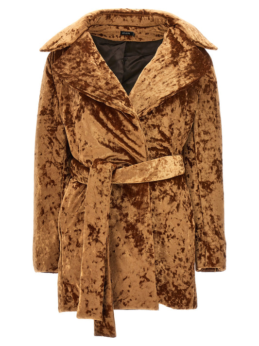 'Crushed velvet' coat Coats, trench coats
