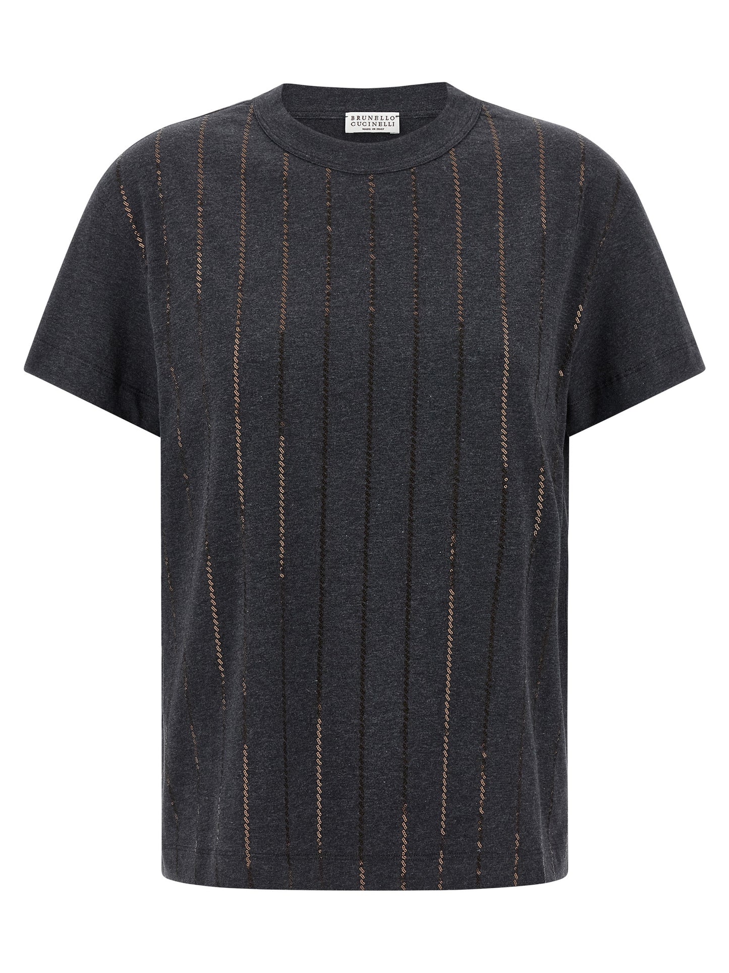 'Dazzling Chalk Stripe Embroidery' T-shirt T-shirt