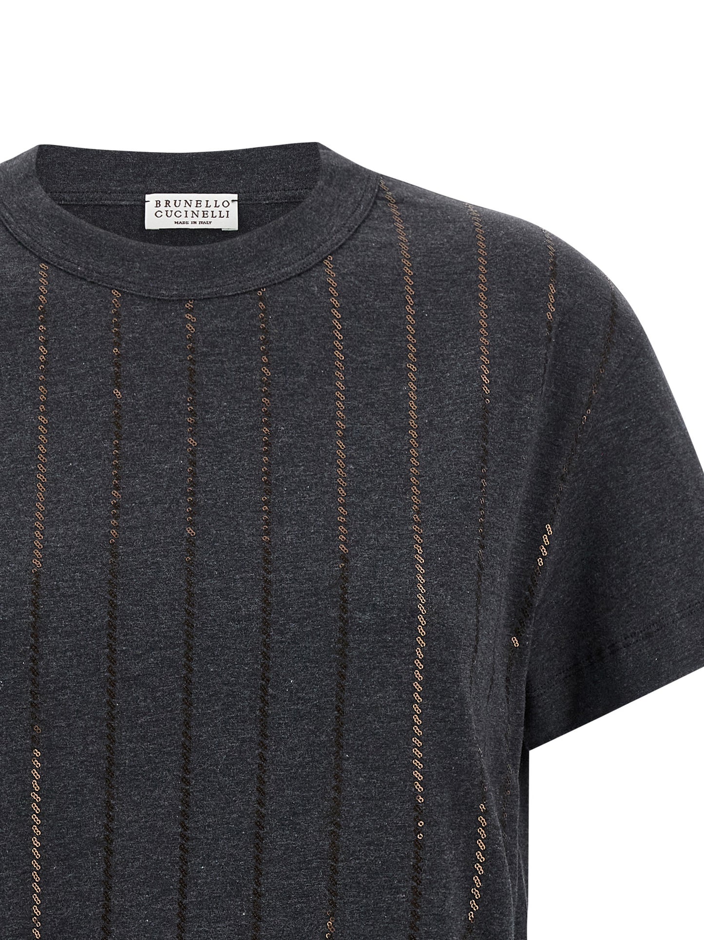 'Dazzling Chalk Stripe Embroidery' T-shirt T-shirt