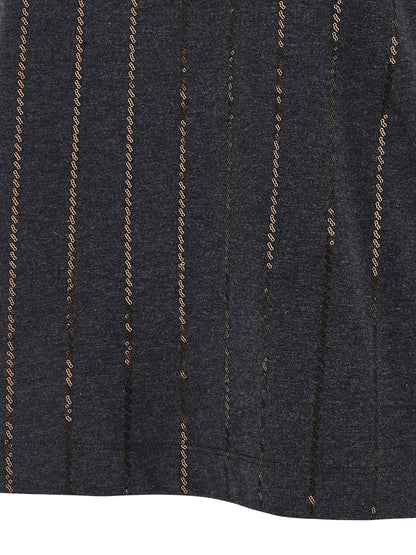 'Dazzling Chalk Stripe Embroidery' T-shirt T-shirt