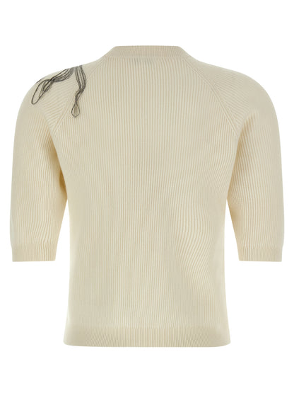 'Shiny Flower Embroidery' sweater Sweater, cardigans