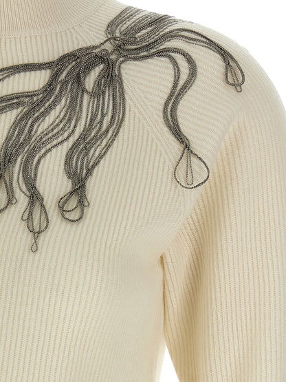 'Shiny Flower Embroidery' sweater Sweater, cardigans
