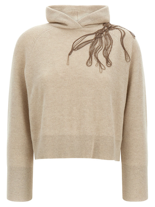 'Shiny Flower Embroidery' sweater Sweater, cardigans