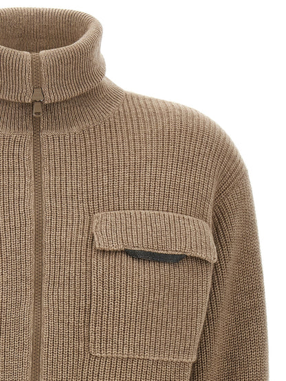 'Shiny Flap Detail' cropped cardigan Sweater, cardigans