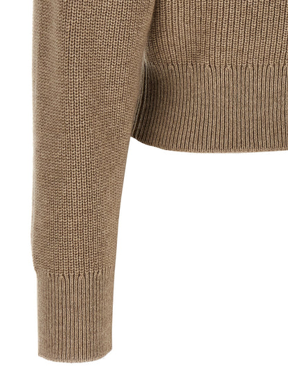 'Shiny Flap Detail' cropped cardigan Sweater, cardigans