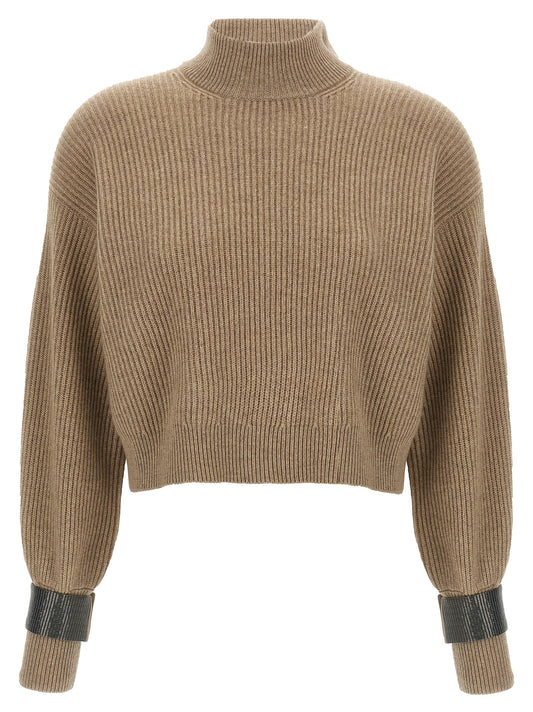 Monile crop cuff sweater Sweater, cardigans