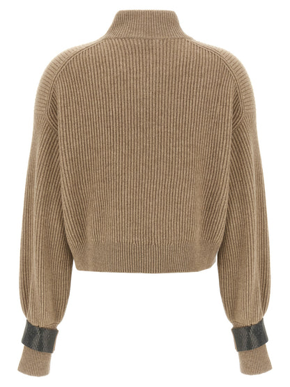 Monile crop cuff sweater Sweater, cardigans