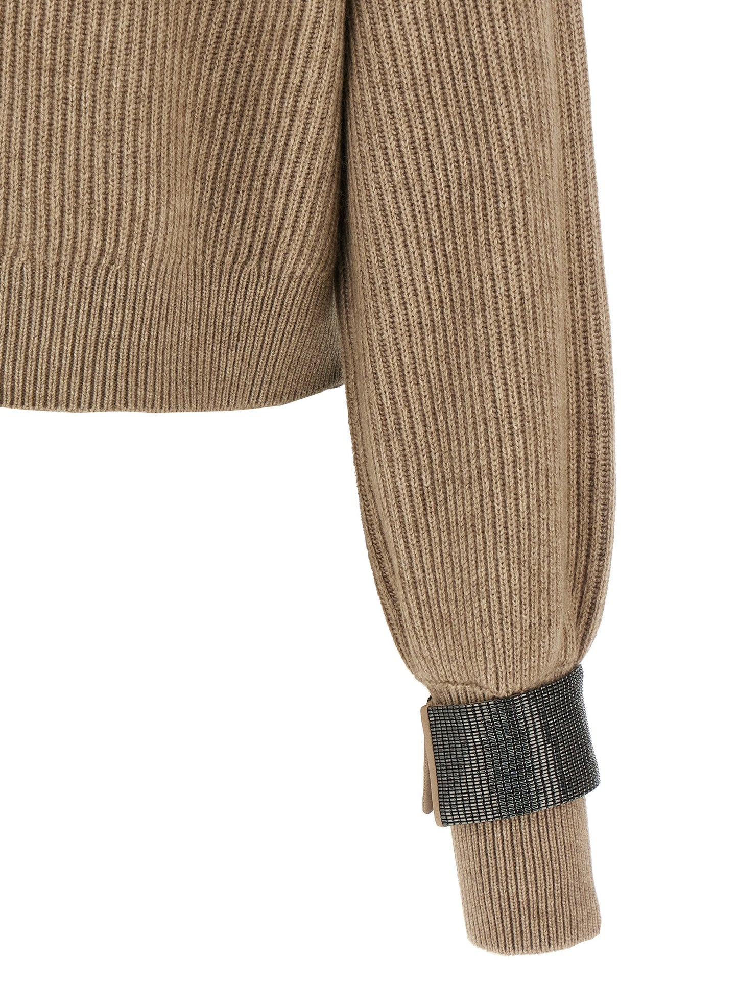 Monile crop cuff sweater Sweater, cardigans