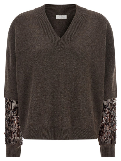 Sequin sleeve sweater Sweater, cardigans