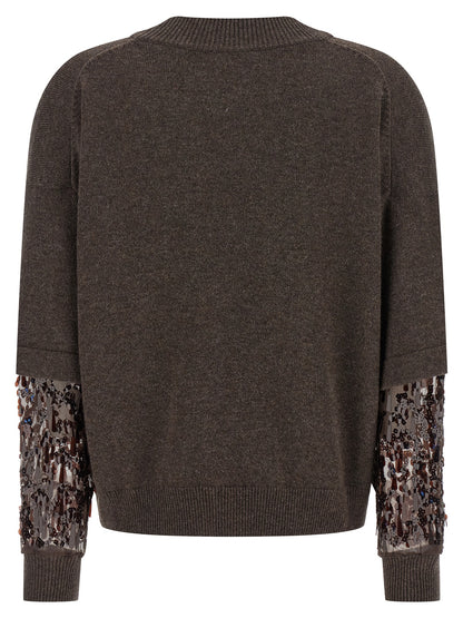 Sequin sleeve sweater Sweater, cardigans