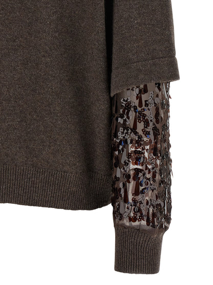 Sequin sleeve sweater Sweater, cardigans